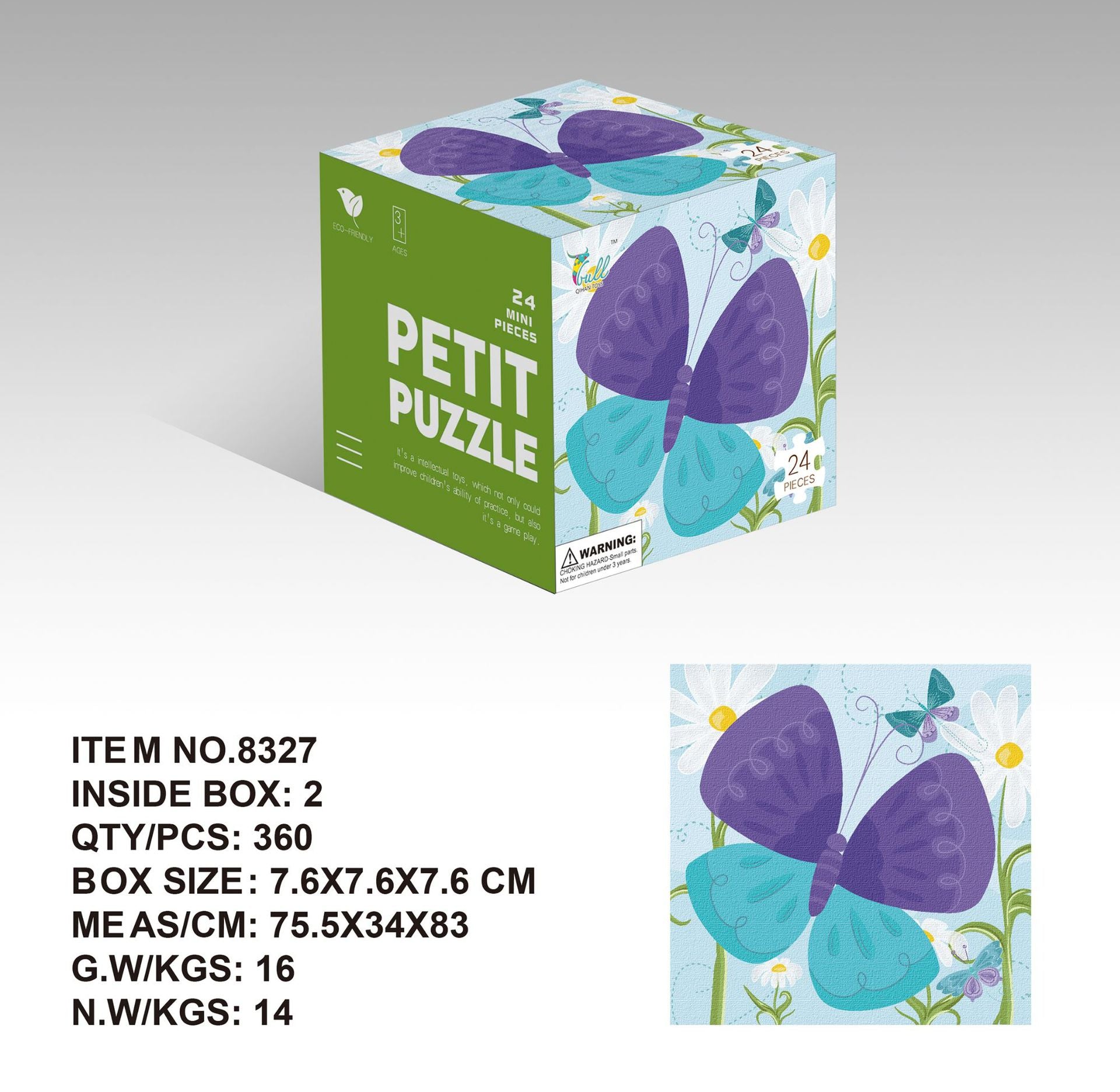 Mini24Paper Puzzle Children's Educational Early Learning Toy Kindergarten Gift3English Packaging