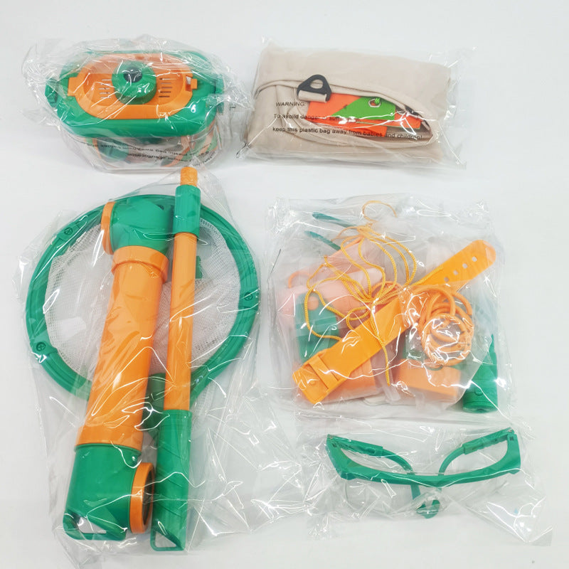 Foreign Trade Children's Outdoor Insect Box Telescope Spring Outing Catching Net Set Wild Adventure Biological Science Educational Toy