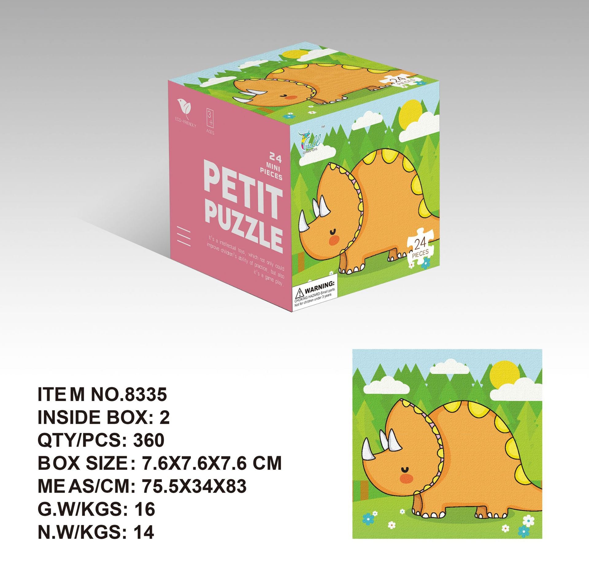 Mini24Paper Puzzle Children's Educational Early Learning Toy Kindergarten Gift3English Packaging