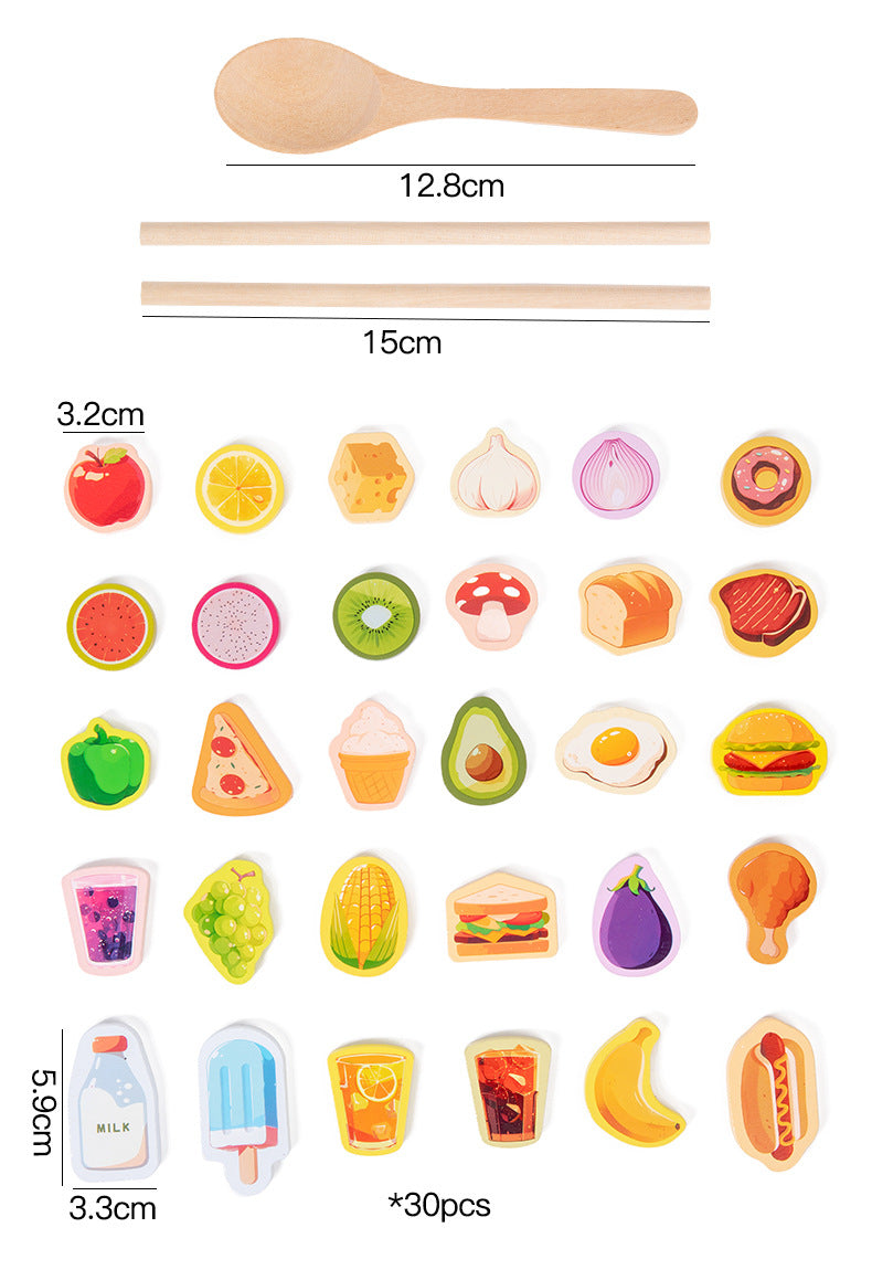 CPC CE Children's Fun Feeding Game Kindergarten Pretend Play Early Education Educational Chopsticks Training Wooden Toys