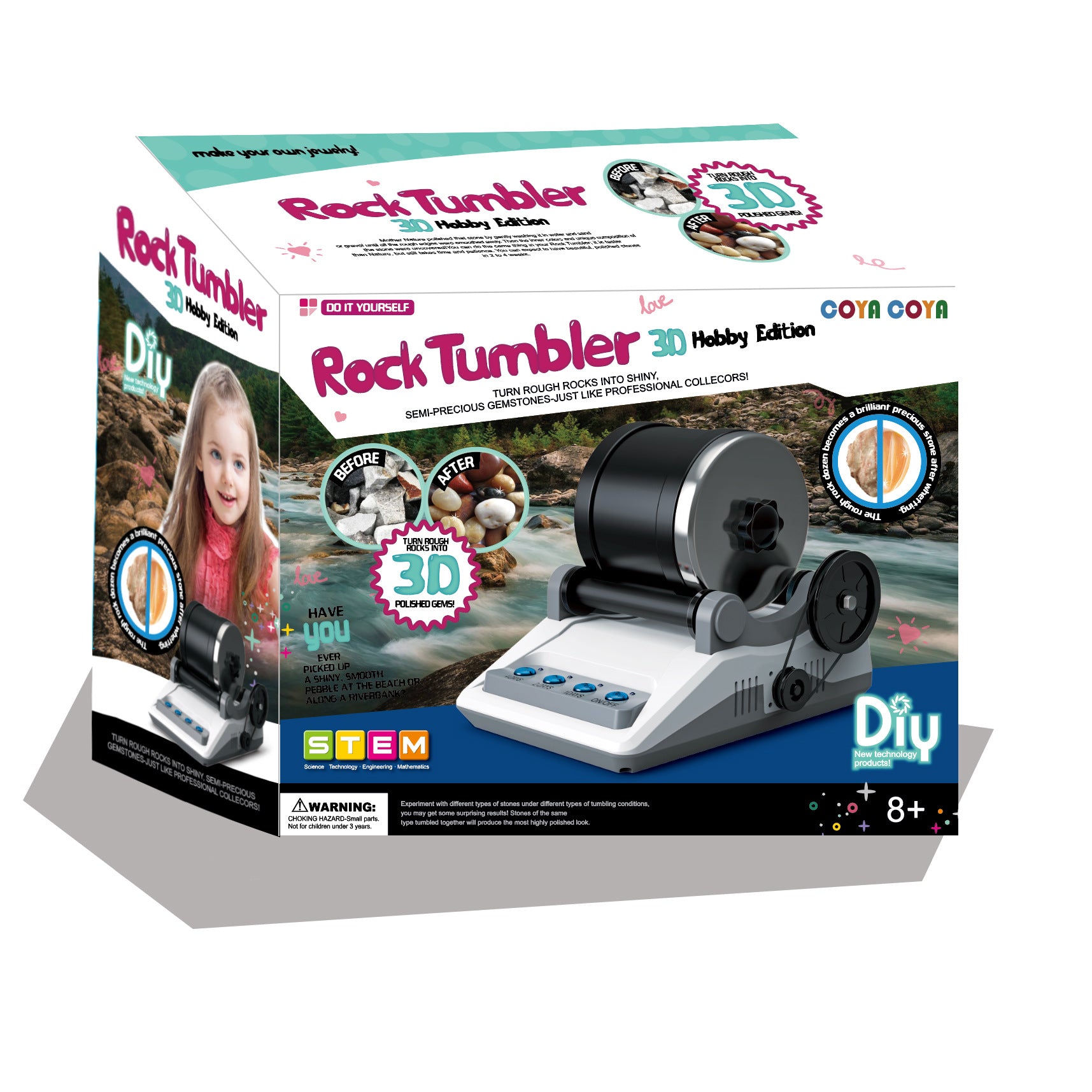 Amazon Hot Sale STEM Stone Grinder DIY Scientific Experiment Polishing Machine Children's Toy Electric Educational