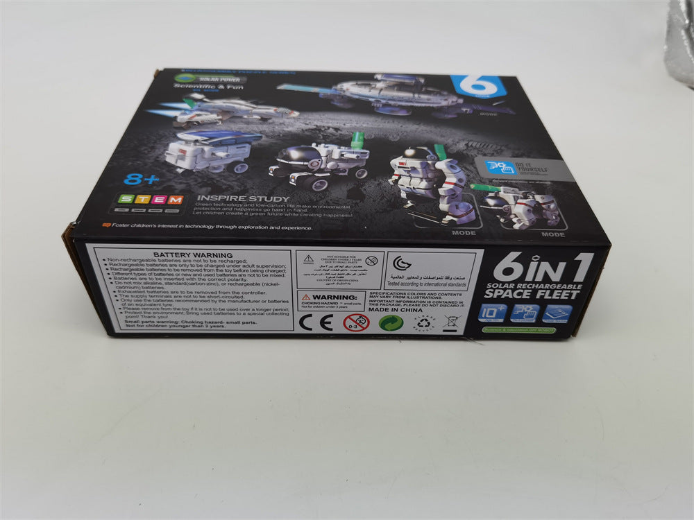DIY Assembling Toy 6-in-1 Self-Assembled Space Solar Building Block Car6Combination1Robot Solar Toy