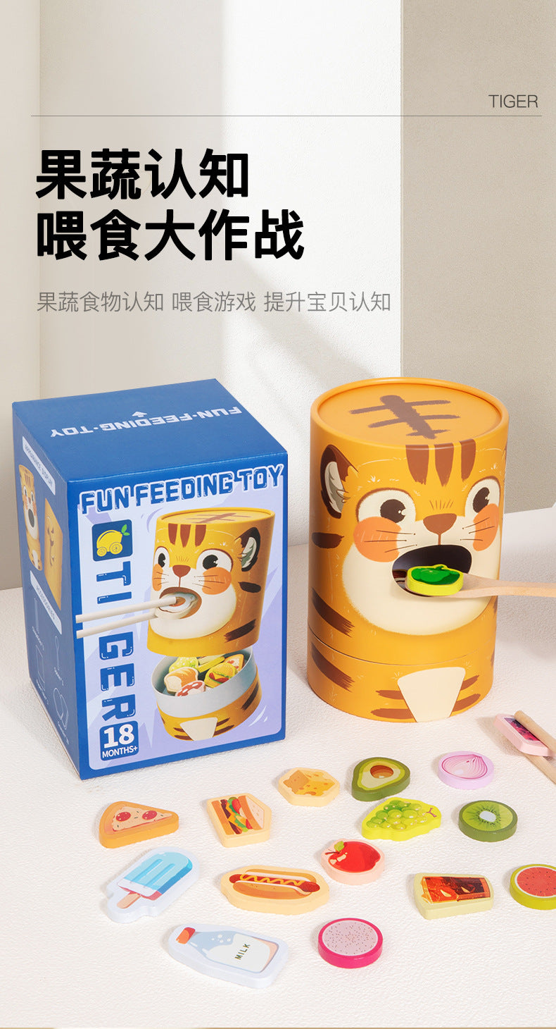 CPC CE Children's Fun Feeding Game Kindergarten Pretend Play Early Education Educational Chopsticks Training Wooden Toys