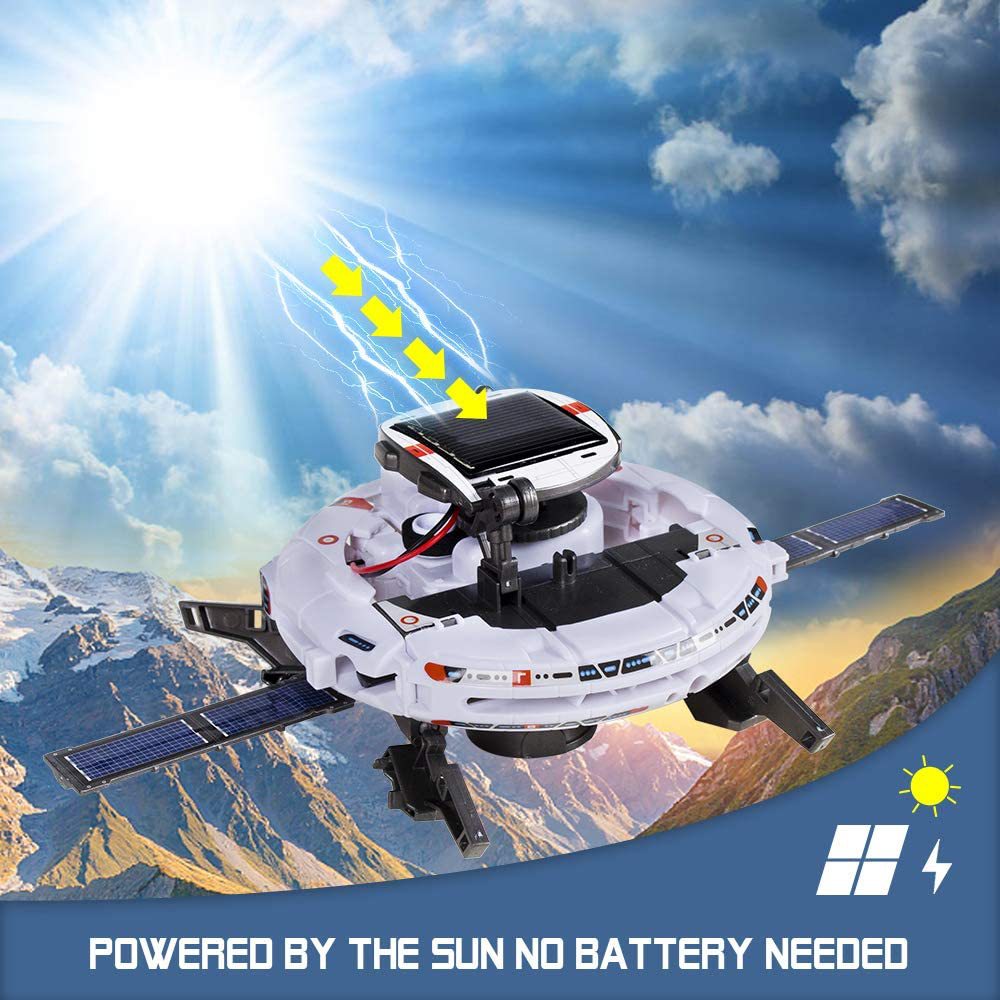 DIY Assembling Toy 6-in-1 Self-Assembled Space Solar Building Block Car6Combination1Robot Solar Toy