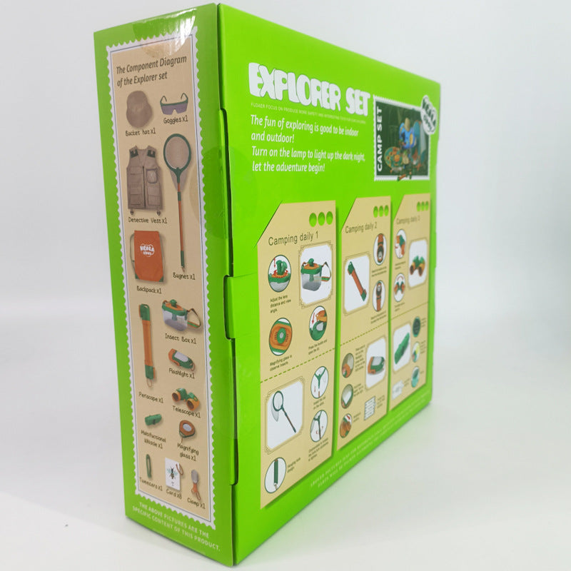 Foreign Trade Children's Outdoor Insect Box Telescope Spring Outing Catching Net Set Wild Adventure Biological Science Educational Toy