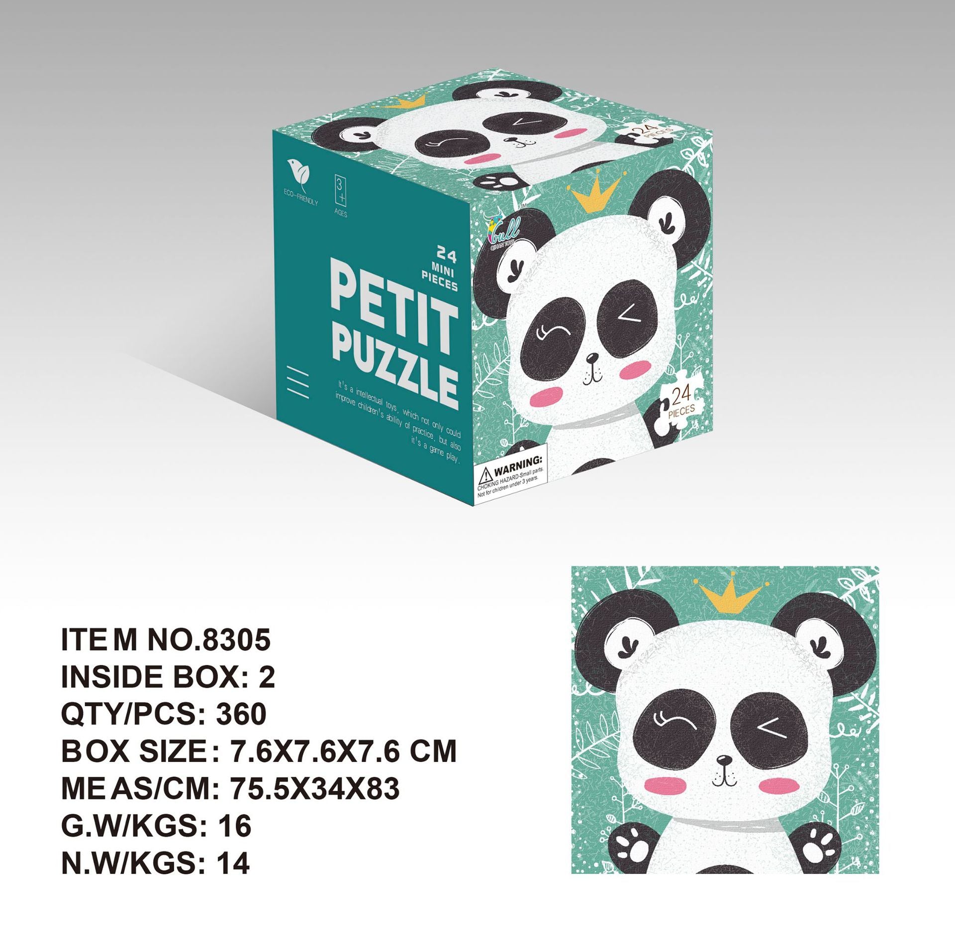 Mini24Paper Puzzle Children's Educational Early Learning Toy Kindergarten Gift3English Packaging