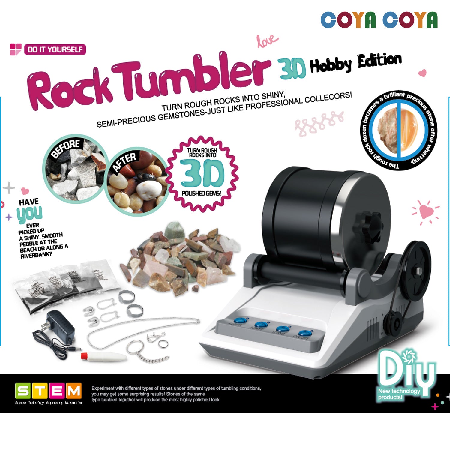 Amazon Hot Sale STEM Stone Grinder DIY Scientific Experiment Polishing Machine Children's Toy Electric Educational