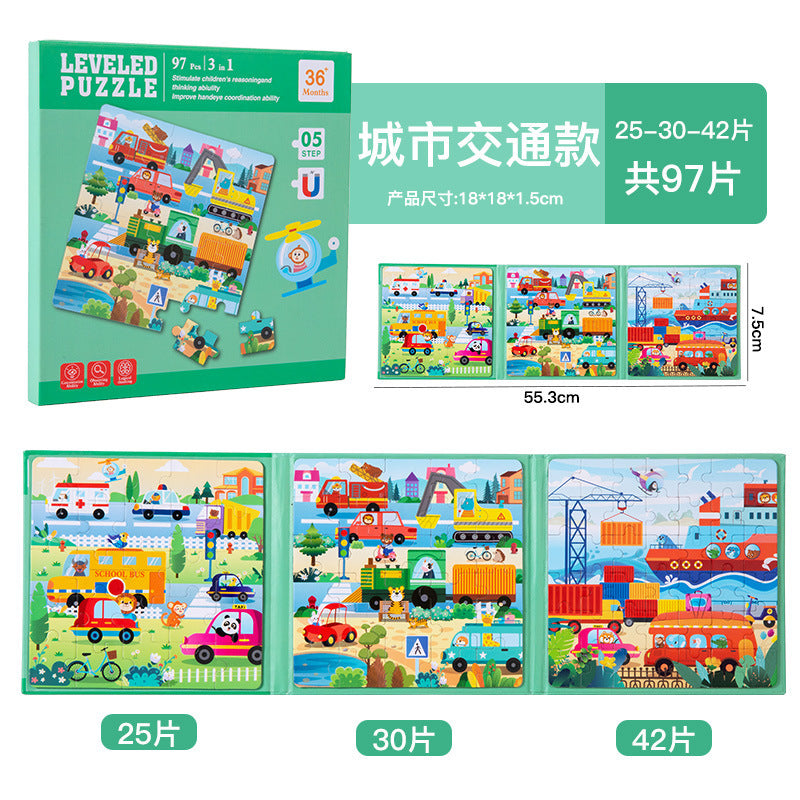 Cross-border Hot-Selling Magnetic Puzzle3-6Years Old Baby Early Education Educational Toys Advanced Magnetic Children's Puzzle