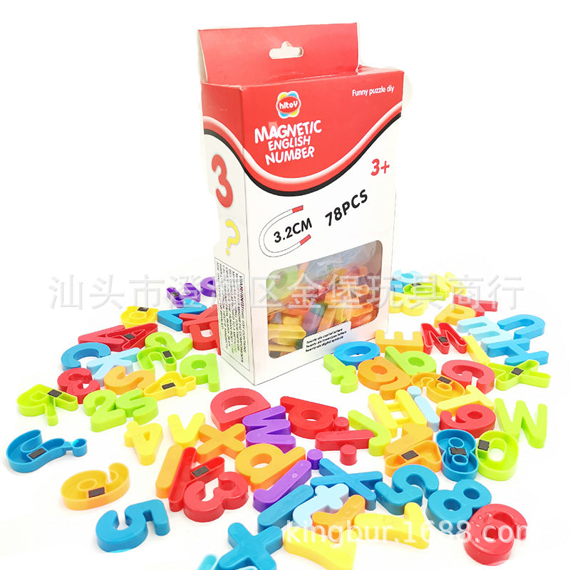 Cross-Border High-Quality Hot-Selling Early Education Magnetic Teaching English Alphabet Stickers Number Pinyin Magnetic Stickers Uppercase and Lowercase Fridge Magnets