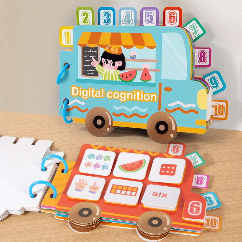 Cross-Border Early Education Digital Color Sorting Quiet Sticker Book Children's Handicraft Materials Educational Sticker Book Enlightenment Toys