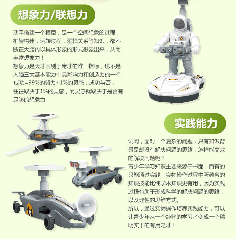 Cross-border hot sale DIY Assembled Toys 13-in-1 Self-Assembled Solar Toy Car13Combination1Intelligent Robot