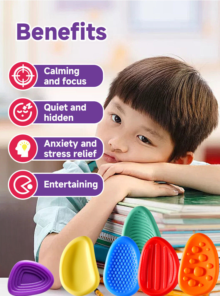 Cross-Border New Products FidgetToys Children's Stress Relief Stone Silicone Sensory Stone Soft Texture Stress Relief Toy3/6PCS