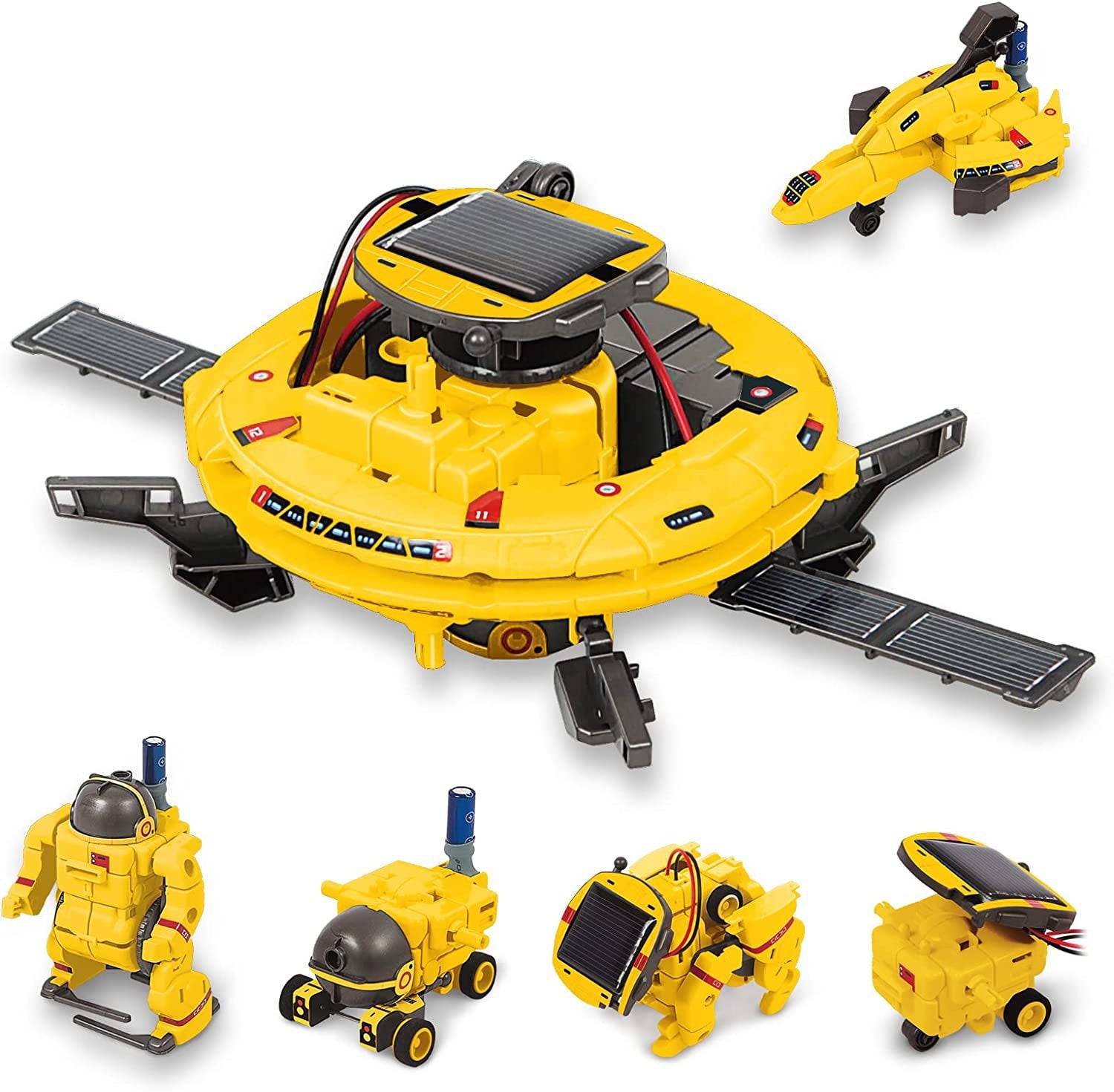 Cross-Border DIY Assembling Toy 6-in-1 Self-Assembled Space Solar Building Block Car6Combination1Robot Space Trendy Toy