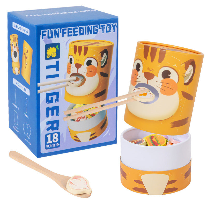 CPC CE Children's Fun Feeding Game Kindergarten Pretend Play Early Education Educational Chopsticks Training Wooden Toys