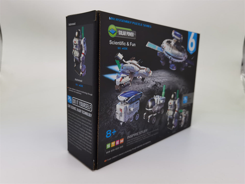 DIY Assembling Toy 6-in-1 Self-Assembled Space Solar Building Block Car6Combination1Robot Solar Toy