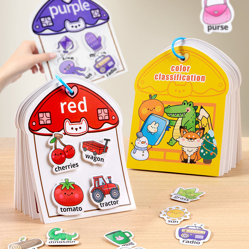 Cross-Border Early Education Digital Color Sorting Quiet Sticker Book Children's Handicraft Materials Educational Sticker Book Enlightenment Toys