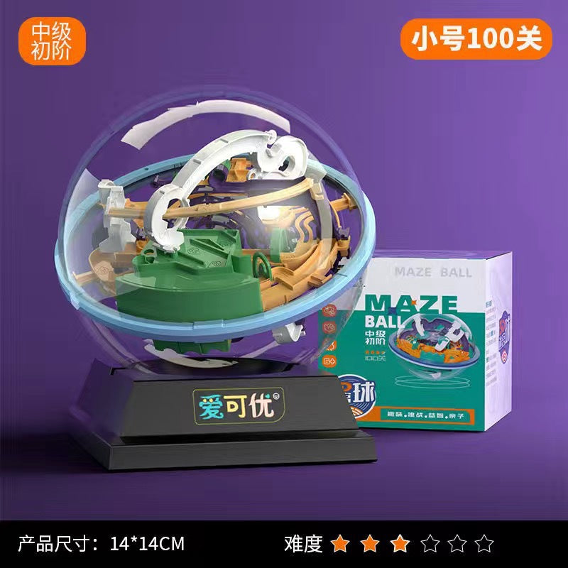 Children's Extra Large Size3d 3D Maze Ball Rolling Puzzle Educational Thinking Focus Training Toy Cube for Boys