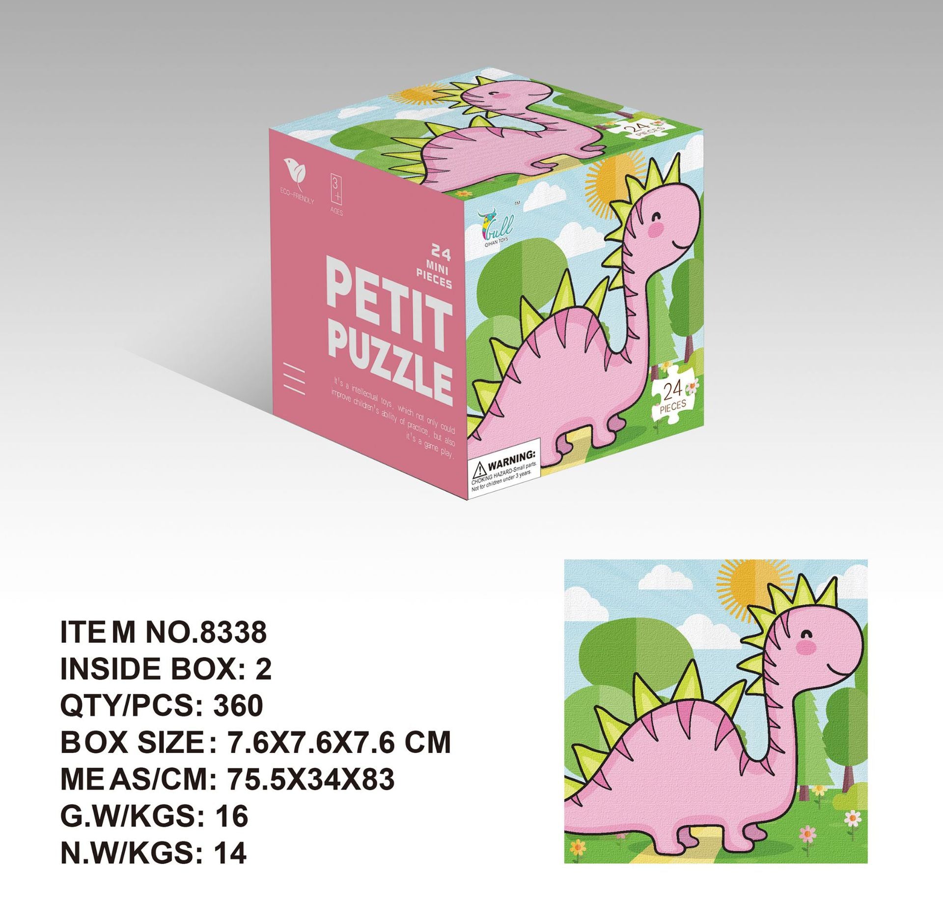 Mini24Paper Puzzle Children's Educational Early Learning Toy Kindergarten Gift3English Packaging