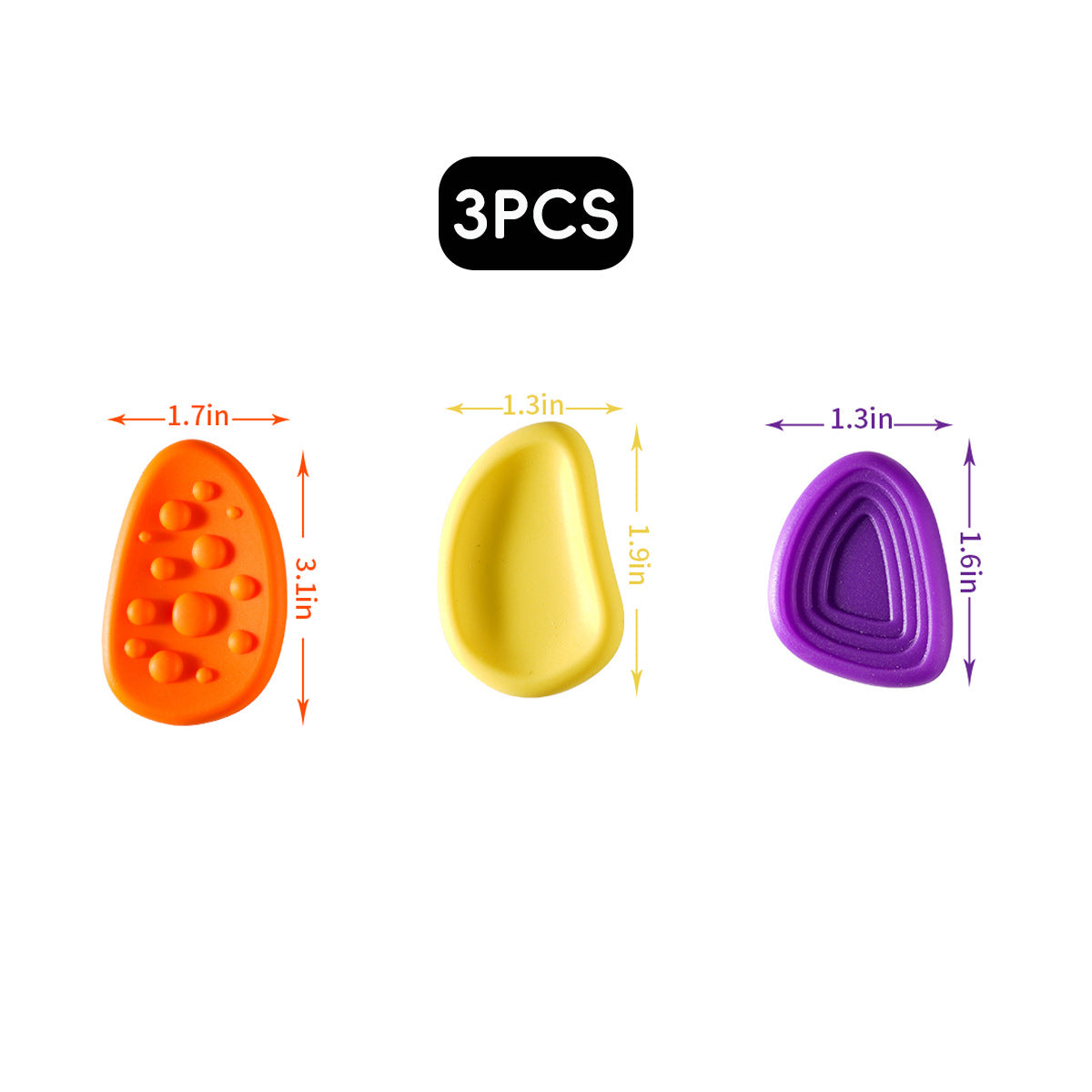 Cross-Border New Products FidgetToys Children's Stress Relief Stone Silicone Sensory Stone Soft Texture Stress Relief Toy3/6PCS