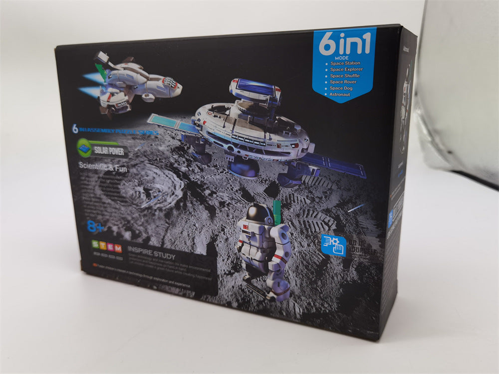 DIY Assembling Toy 6-in-1 Self-Assembled Space Solar Building Block Car6Combination1Robot Solar Toy