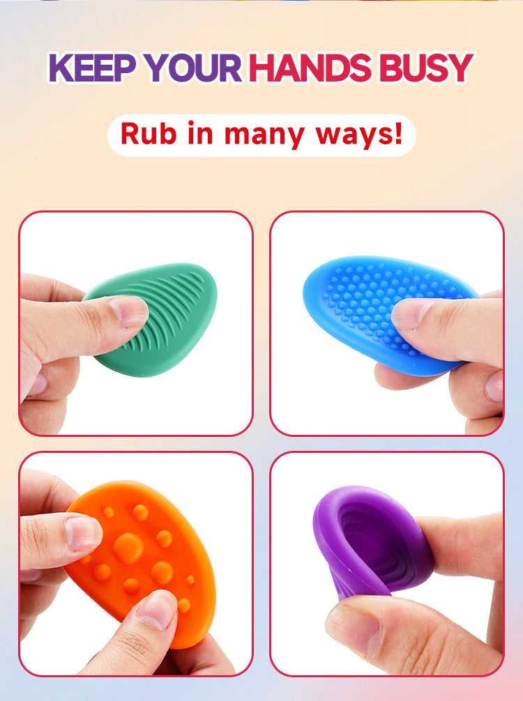 Cross-Border New Products FidgetToys Children's Stress Relief Stone Silicone Sensory Stone Soft Texture Stress Relief Toy3/6PCS