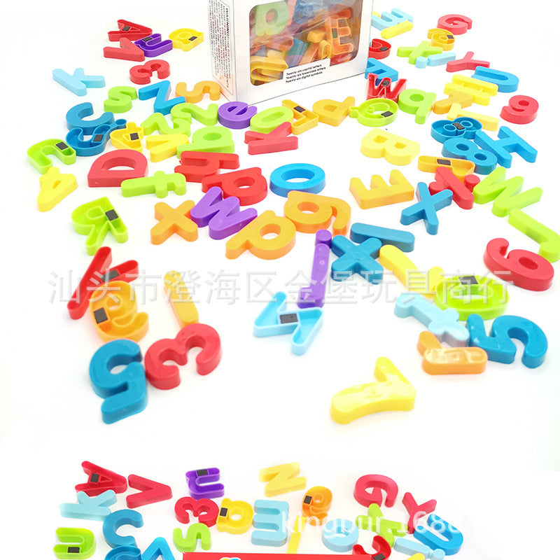 Cross-Border High-Quality Hot-Selling Early Education Magnetic Teaching English Alphabet Stickers Number Pinyin Magnetic Stickers Uppercase and Lowercase Fridge Magnets