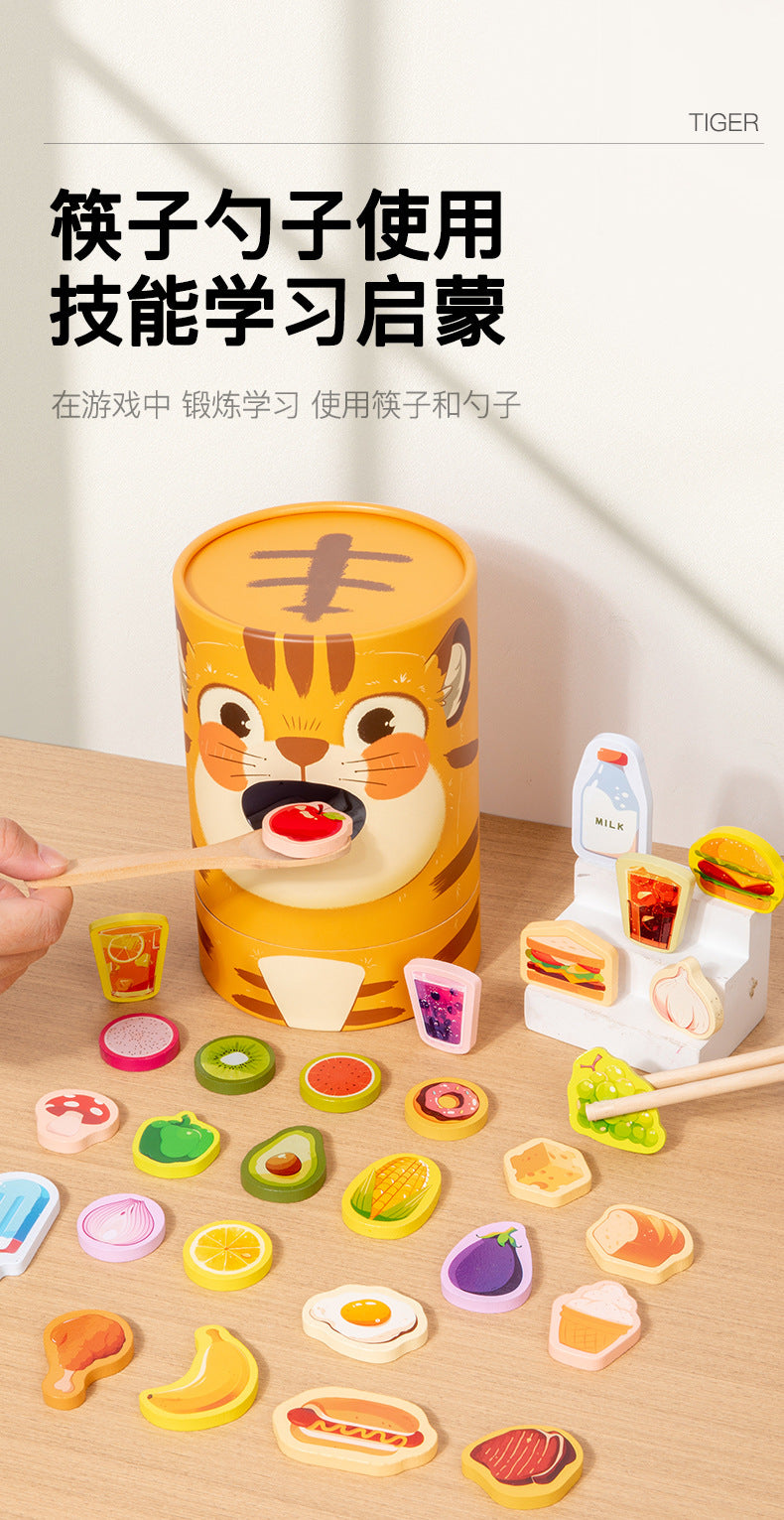 CPC CE Children's Fun Feeding Game Kindergarten Pretend Play Early Education Educational Chopsticks Training Wooden Toys