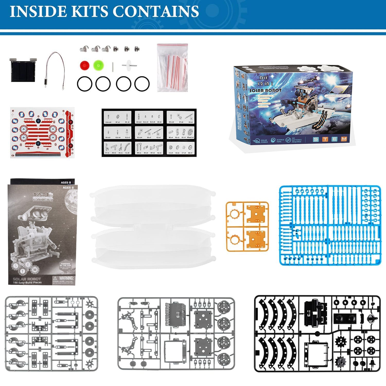 Cross-border hot sale DIY Assembled Toys 13-in-1 Self-Assembled Solar Toy Car13Combination1Intelligent Robot
