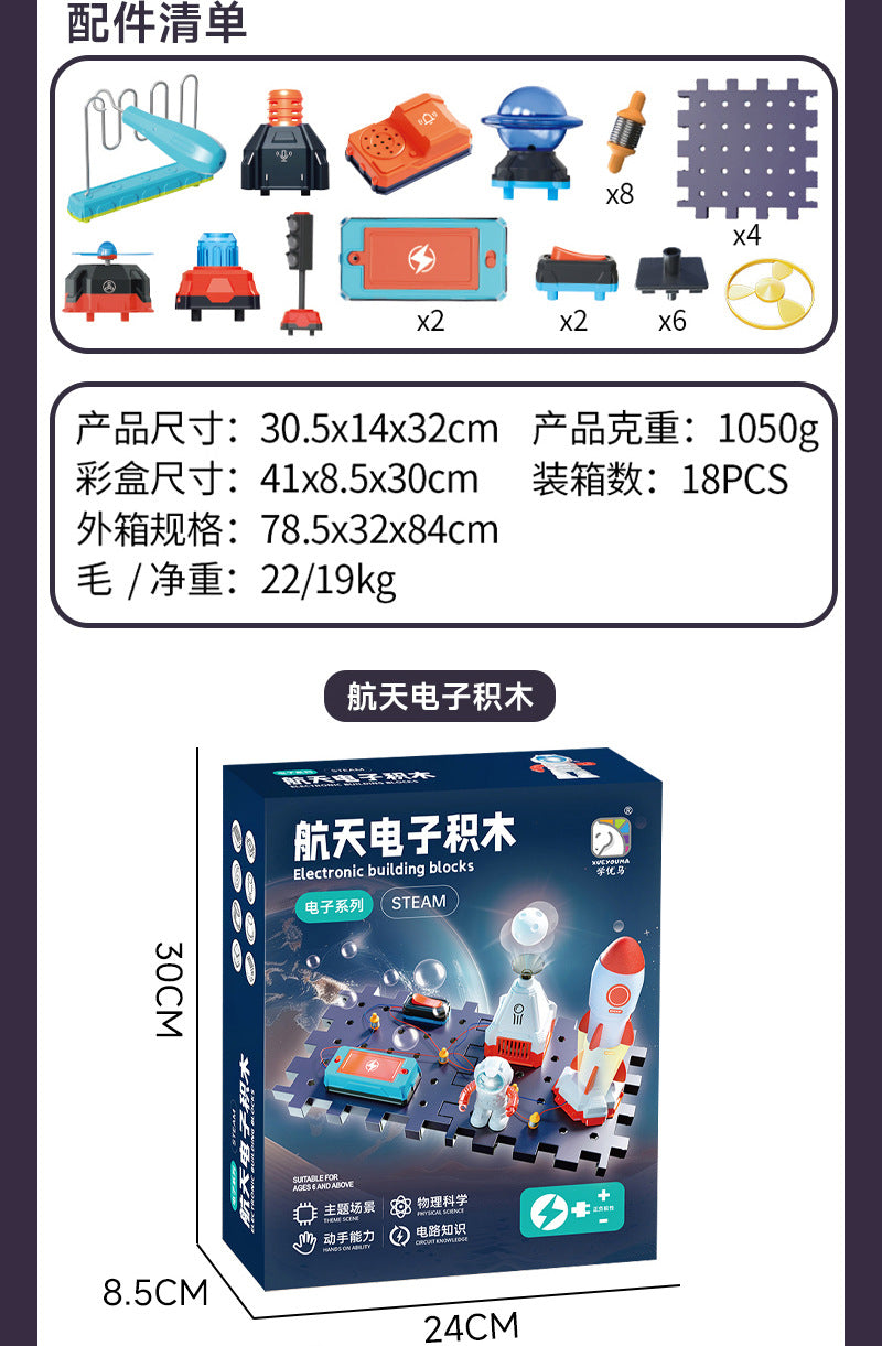 Learn from the Horse steam Electronic Building Blocks Physical Circuit Assembly Science Experiment Educational Model Cutting-edge Toy