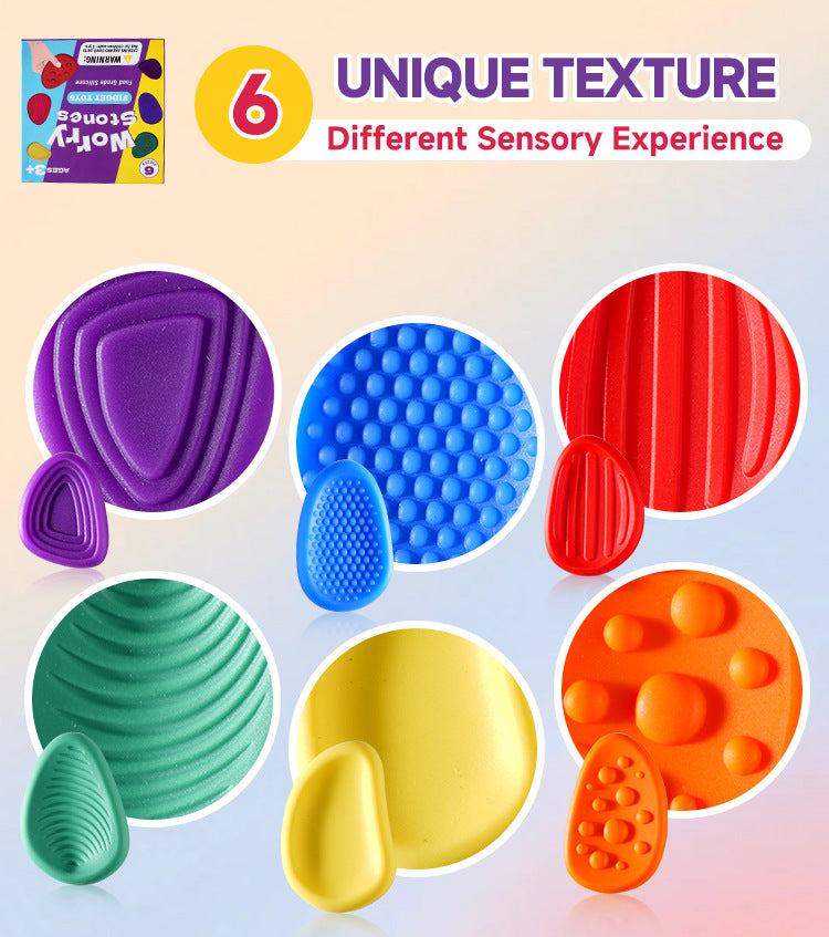 Cross-Border New Products FidgetToys Children's Stress Relief Stone Silicone Sensory Stone Soft Texture Stress Relief Toy3/6PCS