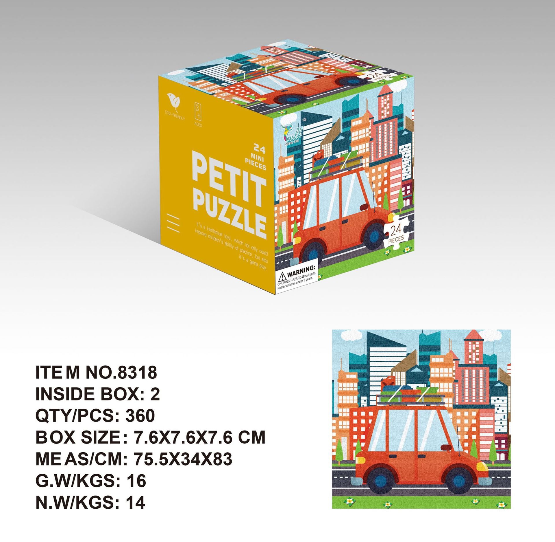 Mini24Paper Puzzle Children's Educational Early Learning Toy Kindergarten Gift3English Packaging