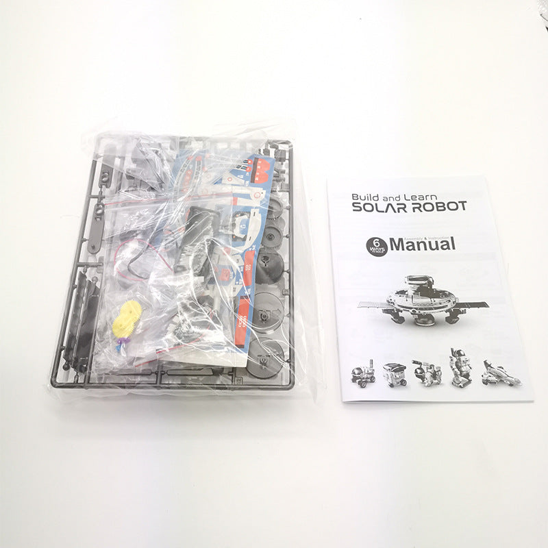 Children's Puzzle DIY Assembled Toys Six-in-one self-installed solar toy car6Combination1Intelligent Robot