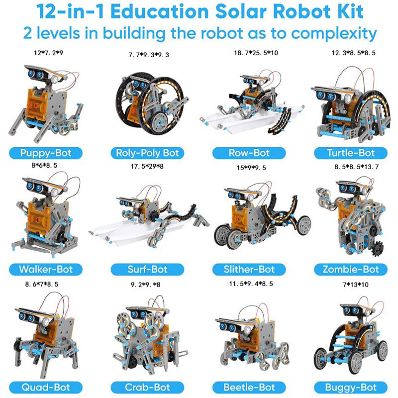 Upgraded Version DIY 13-in-1 Solar Powered Assembly Toy Car12Combination1Intelligent Robot