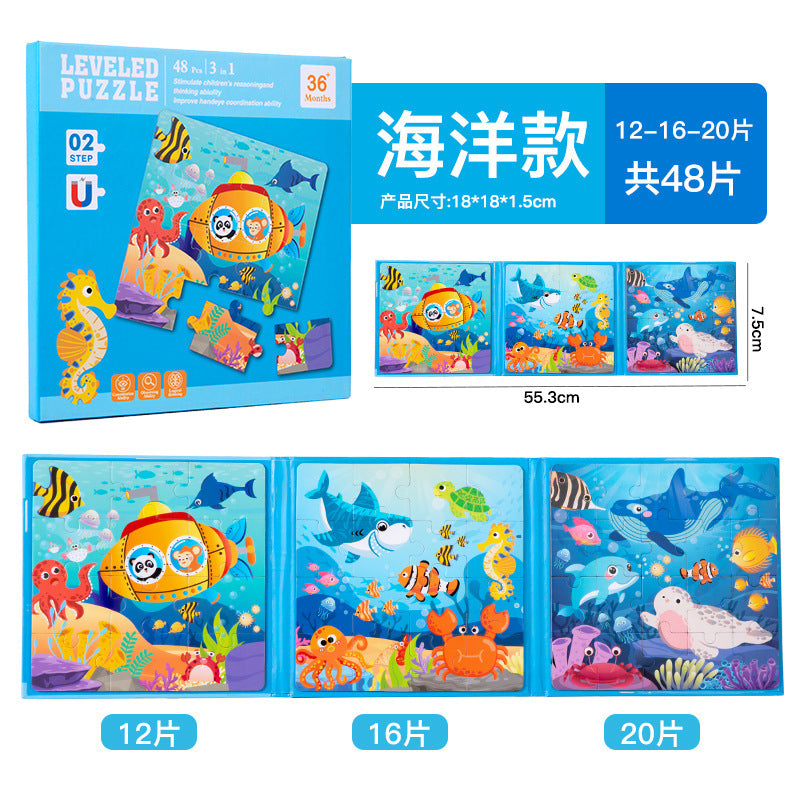 Cross-border Hot-Selling Magnetic Puzzle3-6Years Old Baby Early Education Educational Toys Advanced Magnetic Children's Puzzle